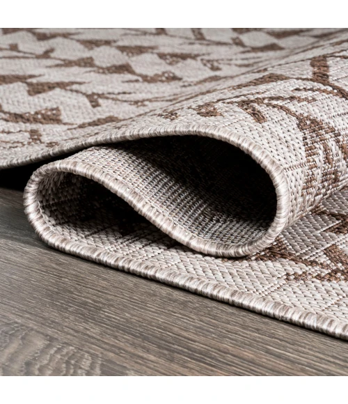Tokay Bohemian Geometric Beige/Brown 2 ft. x 10 ft. Indoor/Outdoor Runner Rug