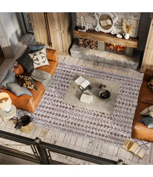 Tokay Bohemian Geometric Beige/Brown 3 ft. x 5 ft. Indoor/Outdoor Area Rug