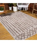 Tokay Bohemian Geometric Beige/Brown 3 ft. x 5 ft. Indoor/Outdoor Area Rug