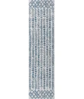Tokay Bohemian Geometric Ivory/Blue 2 ft. x 10 ft. Indoor/Outdoor Runner Rug