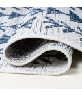 Tokay Bohemian Geometric Ivory/Blue 2 ft. x 10 ft. Indoor/Outdoor Runner Rug