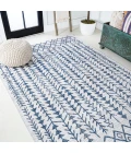 Tokay Bohemian Geometric Ivory/Blue 3 ft. x 5 ft. Indoor/Outdoor Area Rug