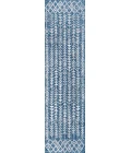 Tokay Bohemian Geometric Blue/Ivory 2 ft. x 10 ft. Indoor/Outdoor Runner Rug