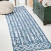 Jonathany Santa Monica SMB132C Blue/Ivory Area Rug 2 ft. 2 in. X 10 ft. Runner