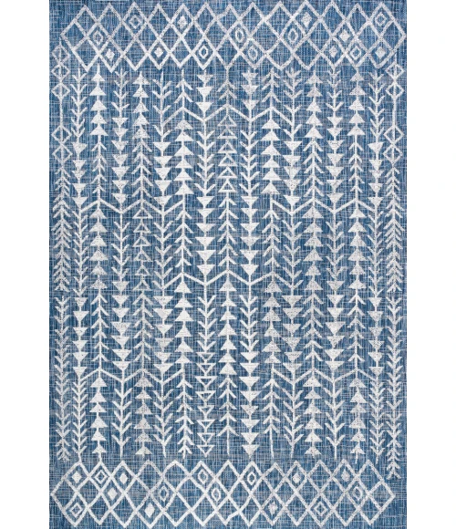Tokay Bohemian Geometric Blue/Ivory 8 ft. x 10 ft. Indoor/Outdoor Area Rug