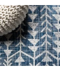 Tokay Bohemian Geometric Blue/Ivory 2 ft. x 10 ft. Indoor/Outdoor Runner Rug