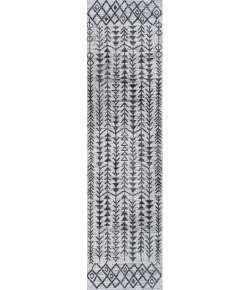 Jonathany Santa Monica SMB132D Ivory/Black Area Rug 2 ft. 2 in. X 8 ft. Runner
