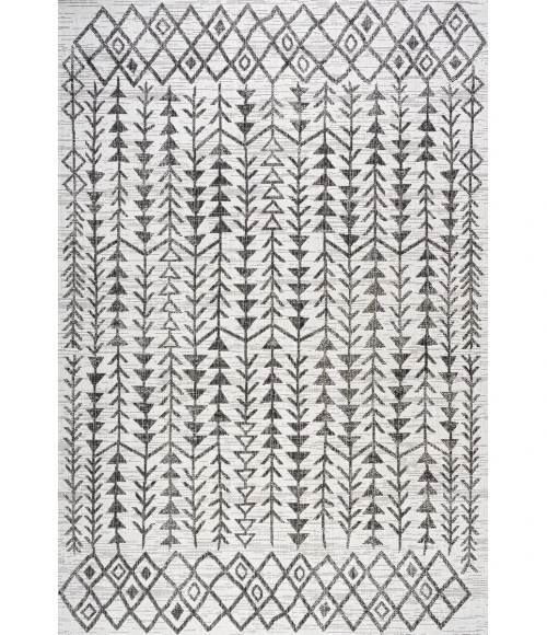 Tokay Bohemian Geometric Ivory/Black 3 ft. x 5 ft. Indoor/Outdoor Area Rug