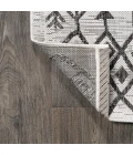 Tokay Bohemian Geometric Ivory/Black 2 ft. x 10 ft. Indoor/Outdoor Runner Rug
