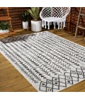Tokay Bohemian Geometric Ivory/Black 3 ft. x 5 ft. Indoor/Outdoor Area Rug