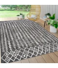 Tokay Bohemian Geometric Black/Ivory 4 ft. x 6 ft. Indoor/Outdoor Area Rug