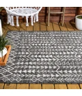 Tokay Bohemian Geometric Black/Ivory 4 ft. x 6 ft. Indoor/Outdoor Area Rug