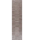 Sukie Modern Offset Stripe Beige/Brown 2 ft. x 8 ft. Indoor/Outdoor Runner Rug