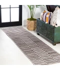 Sukie Modern Offset Stripe Beige/Brown 2 ft. x 8 ft. Indoor/Outdoor Runner Rug