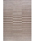 Sukie Modern Offset Stripe Beige/Brown 3 ft. x 5 ft. Indoor/Outdoor Area Rug