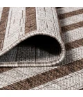 Sukie Modern Offset Stripe Beige/Brown 2 ft. x 8 ft. Indoor/Outdoor Runner Rug