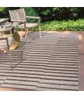Sukie Modern Offset Stripe Beige/Brown 3 ft. x 5 ft. Indoor/Outdoor Area Rug
