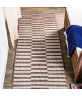 Sukie Modern Offset Stripe Brown/Beige 2 ft. x 8 ft. Indoor/Outdoor Runner Rug