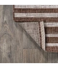 Sukie Modern Offset Stripe Brown/Beige 2 ft. x 8 ft. Indoor/Outdoor Runner Rug