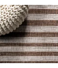 Sukie Modern Offset Stripe Brown/Beige 2 ft. x 8 ft. Indoor/Outdoor Runner Rug