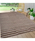 Sukie Modern Offset Stripe Brown/Beige 3 ft. x 5 ft. Indoor/Outdoor Area Rug