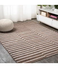 Sukie Modern Offset Stripe Brown/Beige 3 ft. x 5 ft. Indoor/Outdoor Area Rug