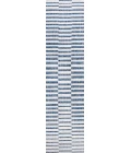 Sukie Modern Offset Stripe Ivory/Blue 2 ft. x 8 ft. Indoor/Outdoor Runner Rug