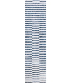 Jonathany Santa Monica SMB133C Ivory/Blue Area Rug 2 ft. 2 in. X 10 ft. Runner