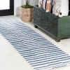 Jonathany Santa Monica SMB133C Ivory/Blue Area Rug 2 ft. 2 in. X 10 ft. Runner