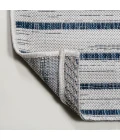 Sukie Modern Offset Stripe Ivory/Blue 2 ft. x 8 ft. Indoor/Outdoor Runner Rug