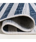 Sukie Modern Offset Stripe Ivory/Blue 2 ft. x 8 ft. Indoor/Outdoor Runner Rug