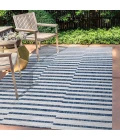 Sukie Modern Offset Stripe Ivory/Blue 3 ft. x 5 ft. Indoor/Outdoor Area Rug