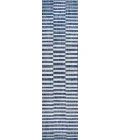 Sukie Modern Offset Stripe Blue/Ivory 2 ft. x 8 ft. Indoor/Outdoor Runner Rug