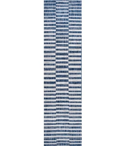 Jonathany Santa Monica SMB133D Blue/Ivory Area Rug 2 ft. 2 in. X 10 ft. Runner