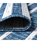 Sukie Modern Offset Stripe Blue/Ivory 2 ft. x 8 ft. Indoor/Outdoor Runner Rug