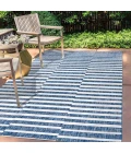 Sukie Modern Offset Stripe Blue/Ivory 3 ft. x 5 ft. Indoor/Outdoor Area Rug