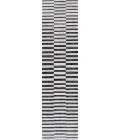 Sukie Modern Offset Stripe Ivory/Black 2 ft. x 8 ft. Indoor/Outdoor Runner Rug
