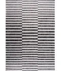 Sukie Modern Offset Stripe Ivory/Black 3 ft. x 5 ft. Indoor/Outdoor Area Rug