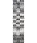Sukie Modern Offset Stripe Black/Ivory 2 ft. x 10 ft. Indoor/Outdoor Runner Rug