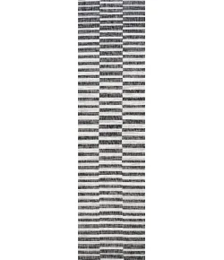 Jonathany Santa Monica SMB133F Black/Ivory Area Rug 2 ft. 2 in. X 10 ft. Runner