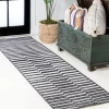 Jonathany Santa Monica SMB133F Black/Ivory Area Rug 2 ft. 2 in. X 8 ft. Runner
