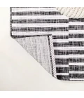 Sukie Modern Offset Stripe Black/Ivory 2 ft. x 10 ft. Indoor/Outdoor Runner Rug