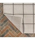 Grid Modern Squares Cream/Black 2 ft. x 8 ft. Indoor/Outdoor Runner Rug