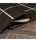Grid Modern Squares Black/Cream 2 ft. x 8 ft. Indoor/Outdoor Runner Rug