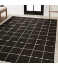 Grid Modern Squares Black/Cream 8 ft. x 10 ft. Indoor/Outdoor Area Rug