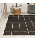 Grid Modern Squares Black/Cream 8 ft. x 10 ft. Indoor/Outdoor Area Rug