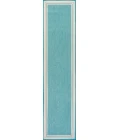 James Modern Border Stripe Aqua/Beige 2 ft. x 8 ft. Indoor/Outdoor Runner Rug