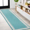 Jonathany Santa Monica SMB201B Aqua/Beige Area Rug 2 ft. X 8 ft. Runner