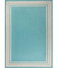 James Modern Border Stripe Aqua/Beige 5 ft. x 8 ft. Indoor/Outdoor Area Rug