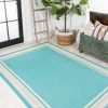 Jonathany Santa Monica SMB201B Aqua/Beige Area Rug 7 ft. 10 in. X 10 ft. Rectangle